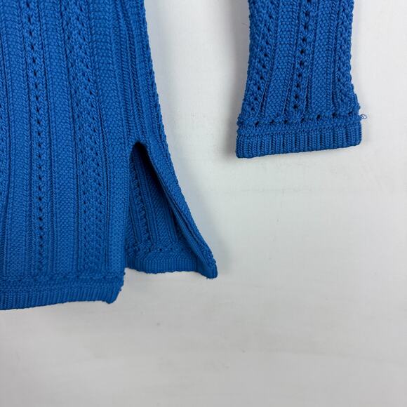 Ralph Lauren Black Label Knit Front Lace-Up Tunic Sweater Blue - Size S - Picture 3 of 9